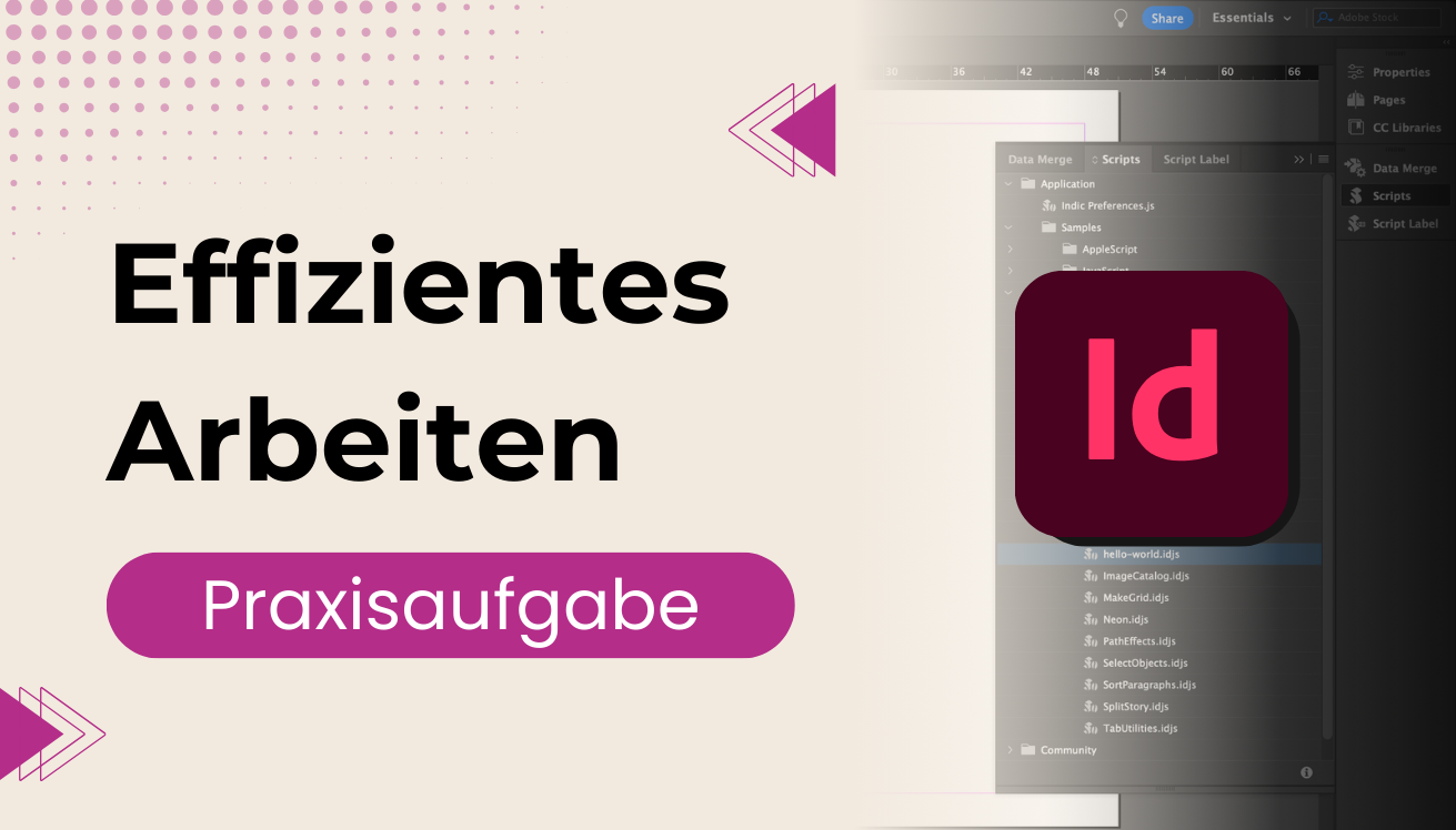 Intro-Bild für PDF-Kurs. Tool: Adobe InDesign.