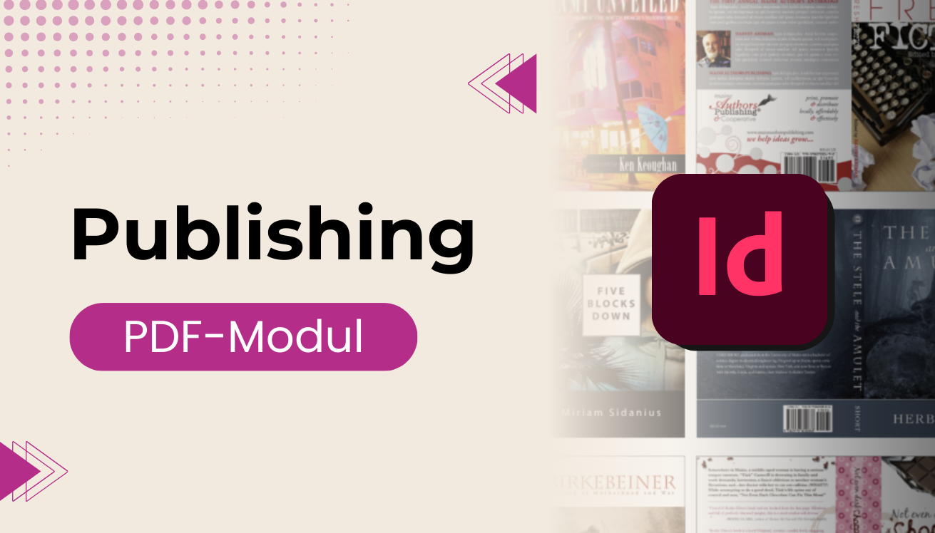 Intro-Bild für PDF-Kurs. Tool: Adobe InDesign.